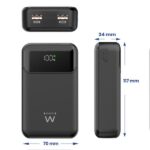 Ewent EW1164 Powerbank 20000mAH 65W PD - USB-A, USB-C - Pantalla LED - Color Negro - Imagen 2