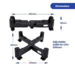 Ewent EW1292 Soporte Movil para CPU - Evita la Electricidad Estatica y las Marcas - Ajustable hasta 25 cm - Hasta 25 kg - Negro - Imagen 3
