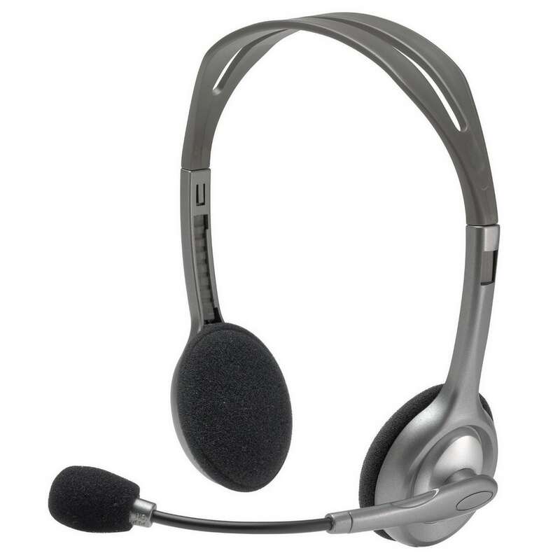 86247_1 Logitech H110 Auriculares Estereo con Microfono Plegable - Diadema ajustable - Jack 3.5mm - Cable de 1.80m - Color Gris - Imagen 1
